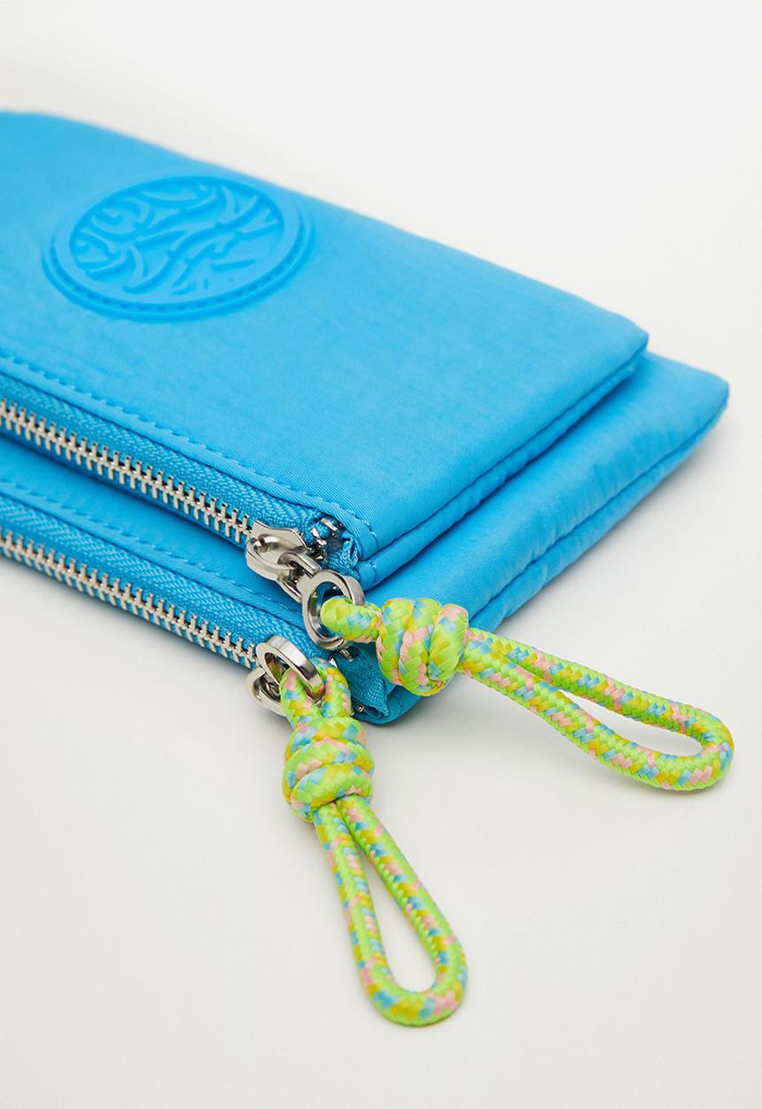MANGO - Logo coin purse with zip - sky blue