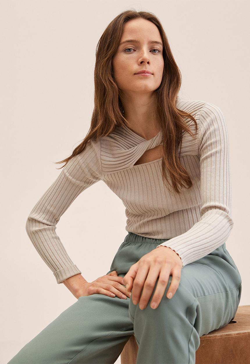 MANGO - Trousers fluido - beige/khaki