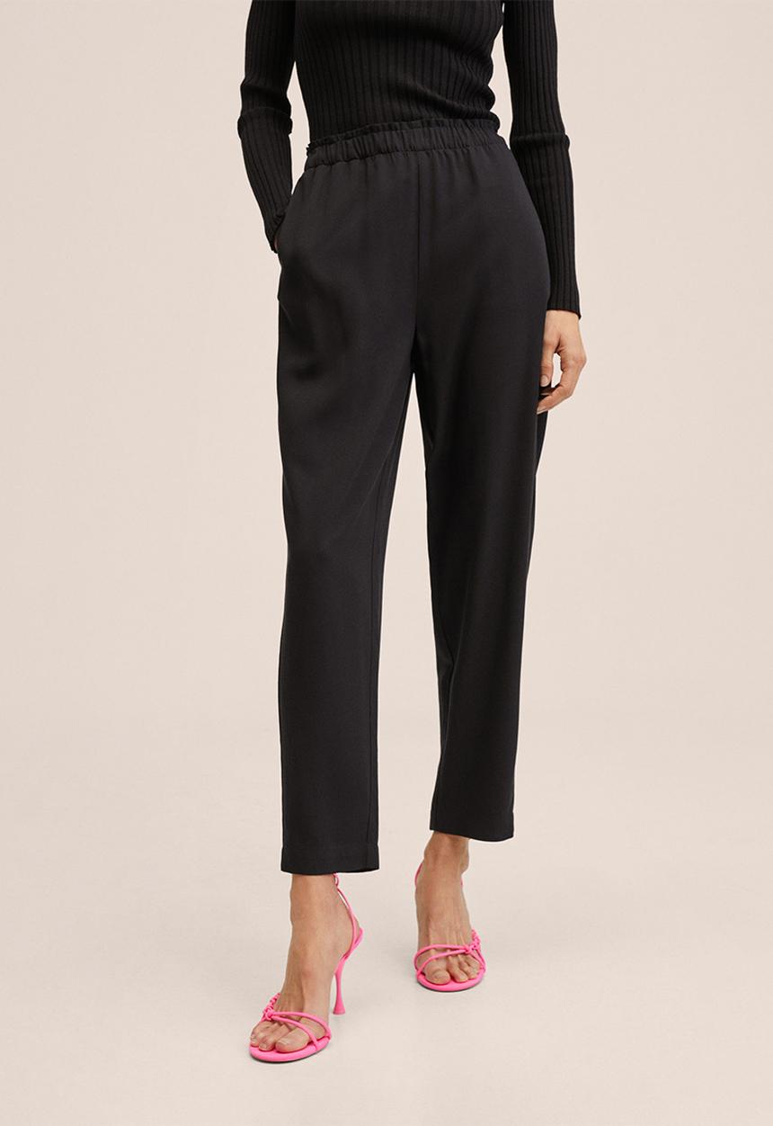MANGO - Trousers fluido - black