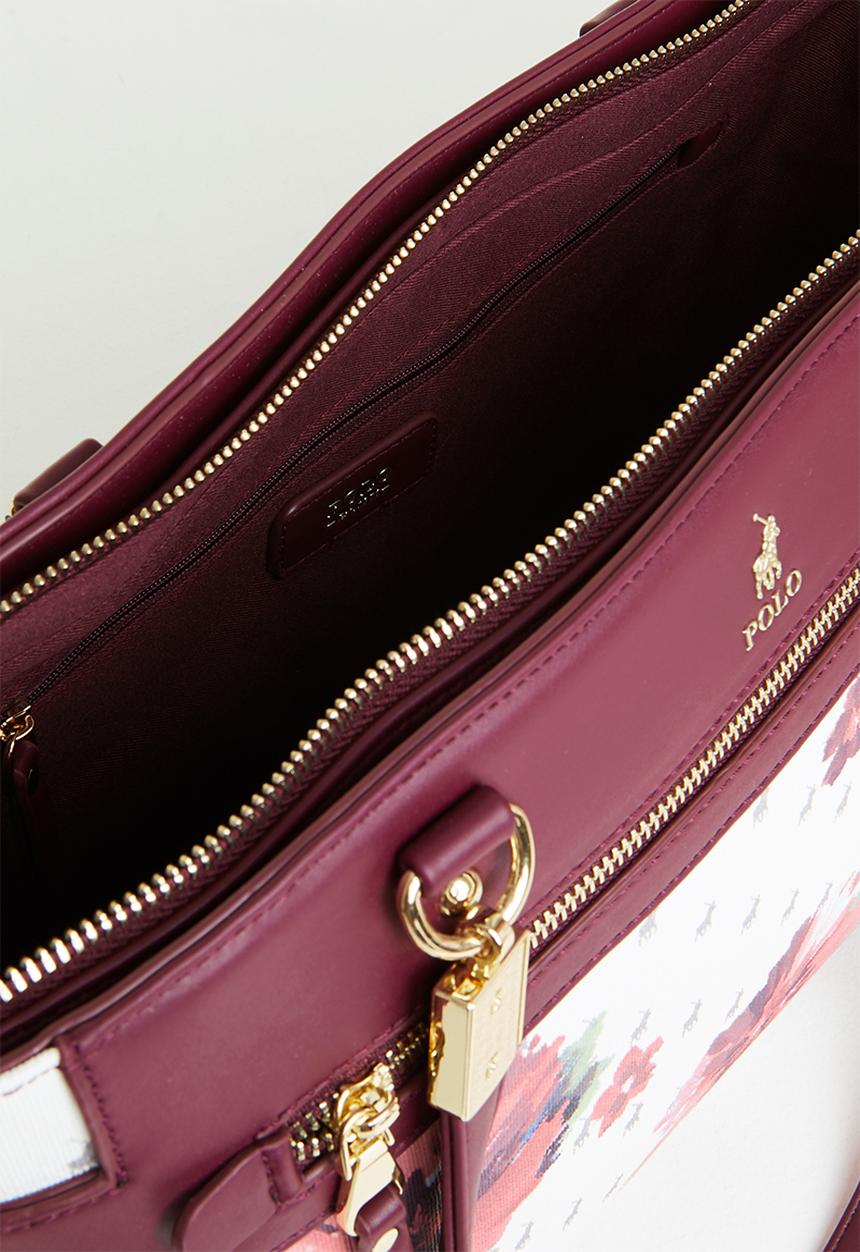 POLO - Floral tote bag - berry