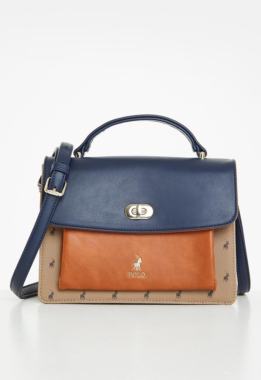 POLO - Colourblock flapover sling - camel