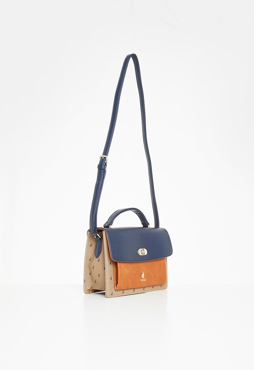 POLO - Colourblock flapover sling - camel