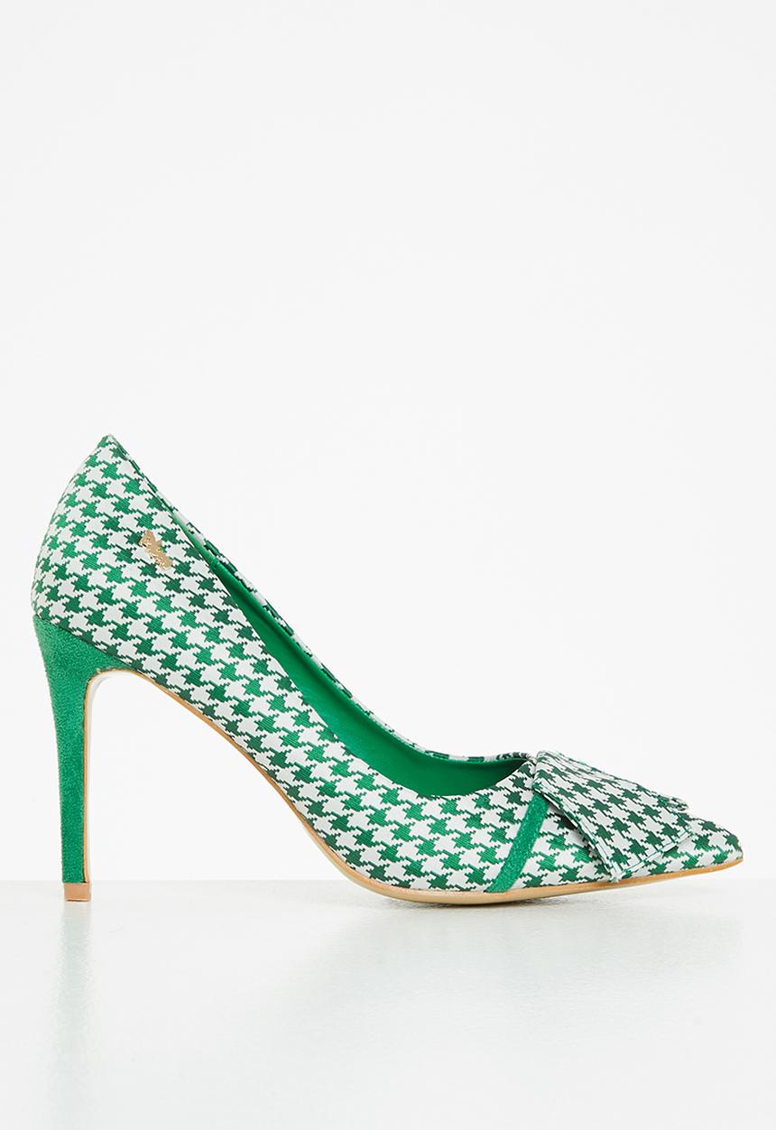 Plum - Tanna tweed court heel - green
