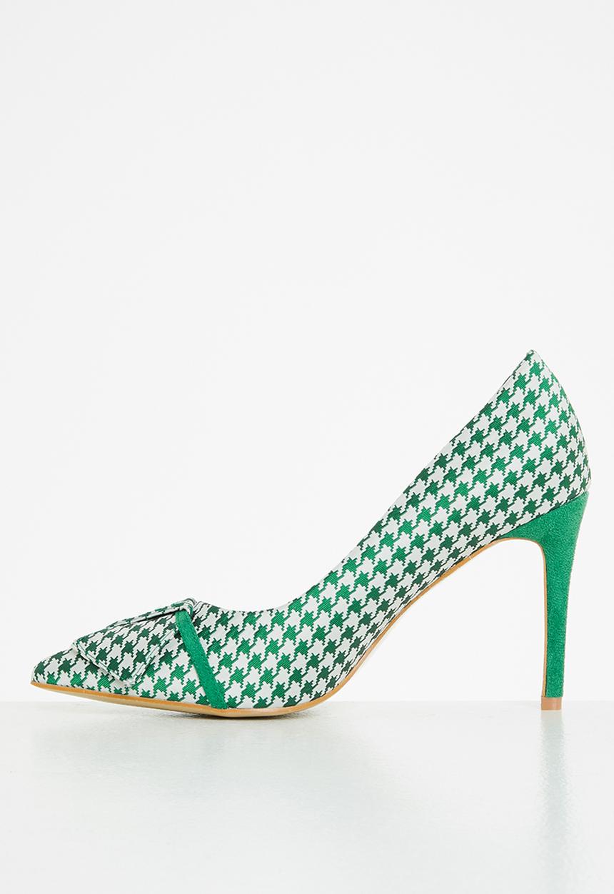Plum - Tanna tweed court heel - green