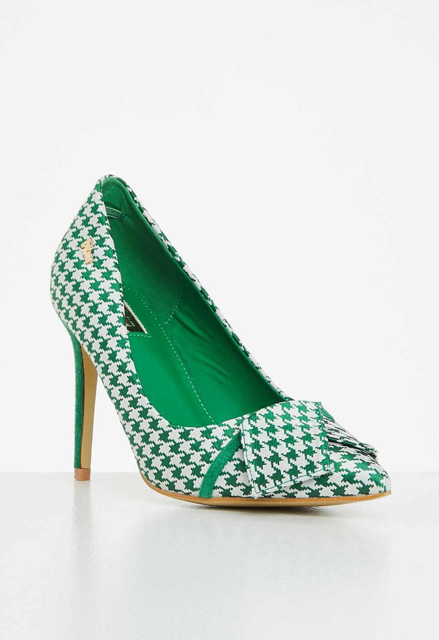Plum - Tanna tweed court heel - green
