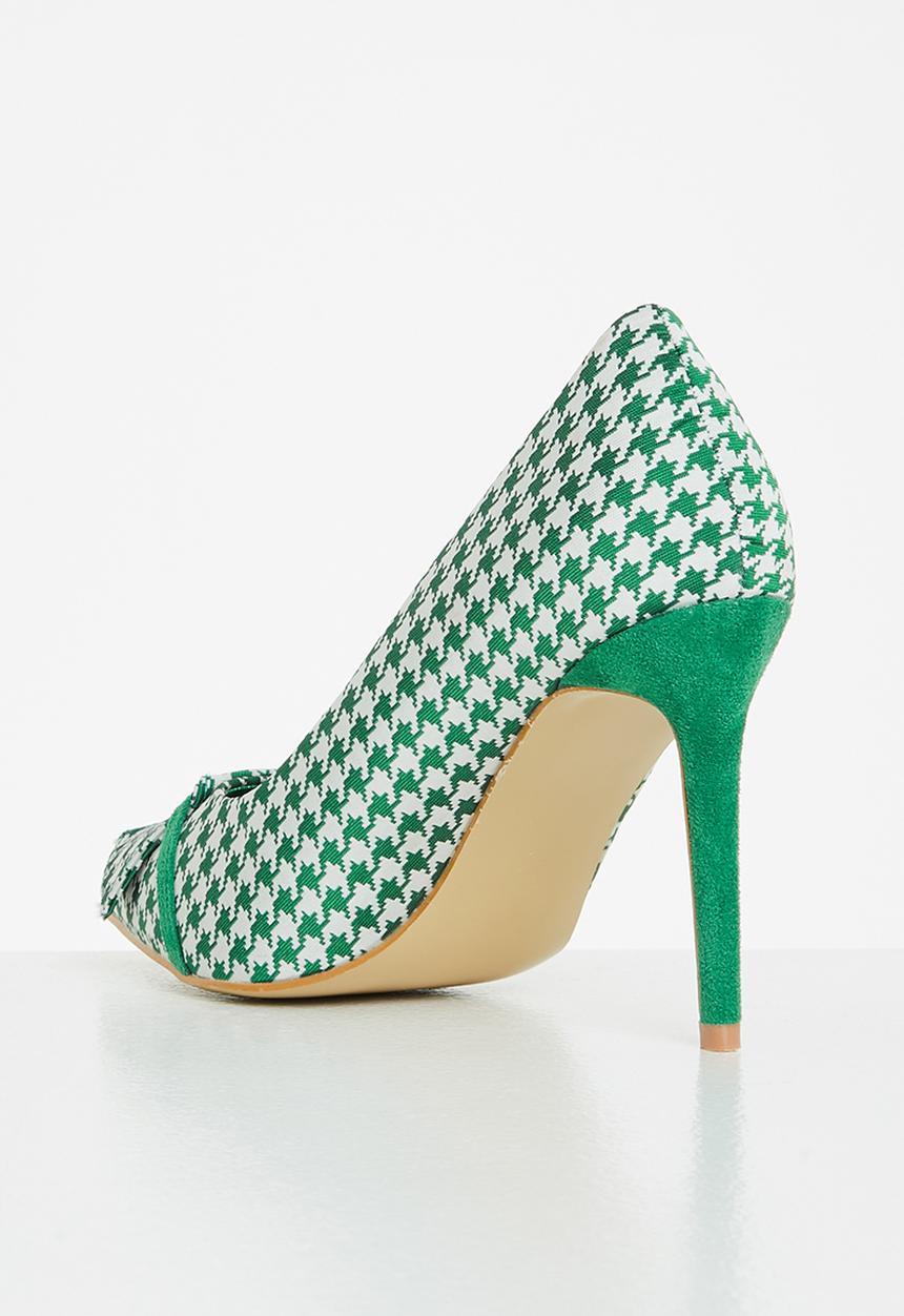 Plum - Tanna tweed court heel - green