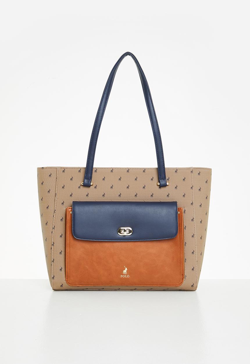 POLO - Colourblock tote - camel