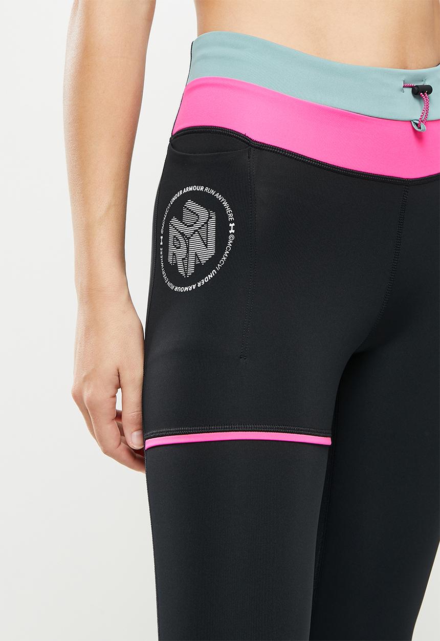 Under Armour - Run anywhere ankle tights - black/electro pink