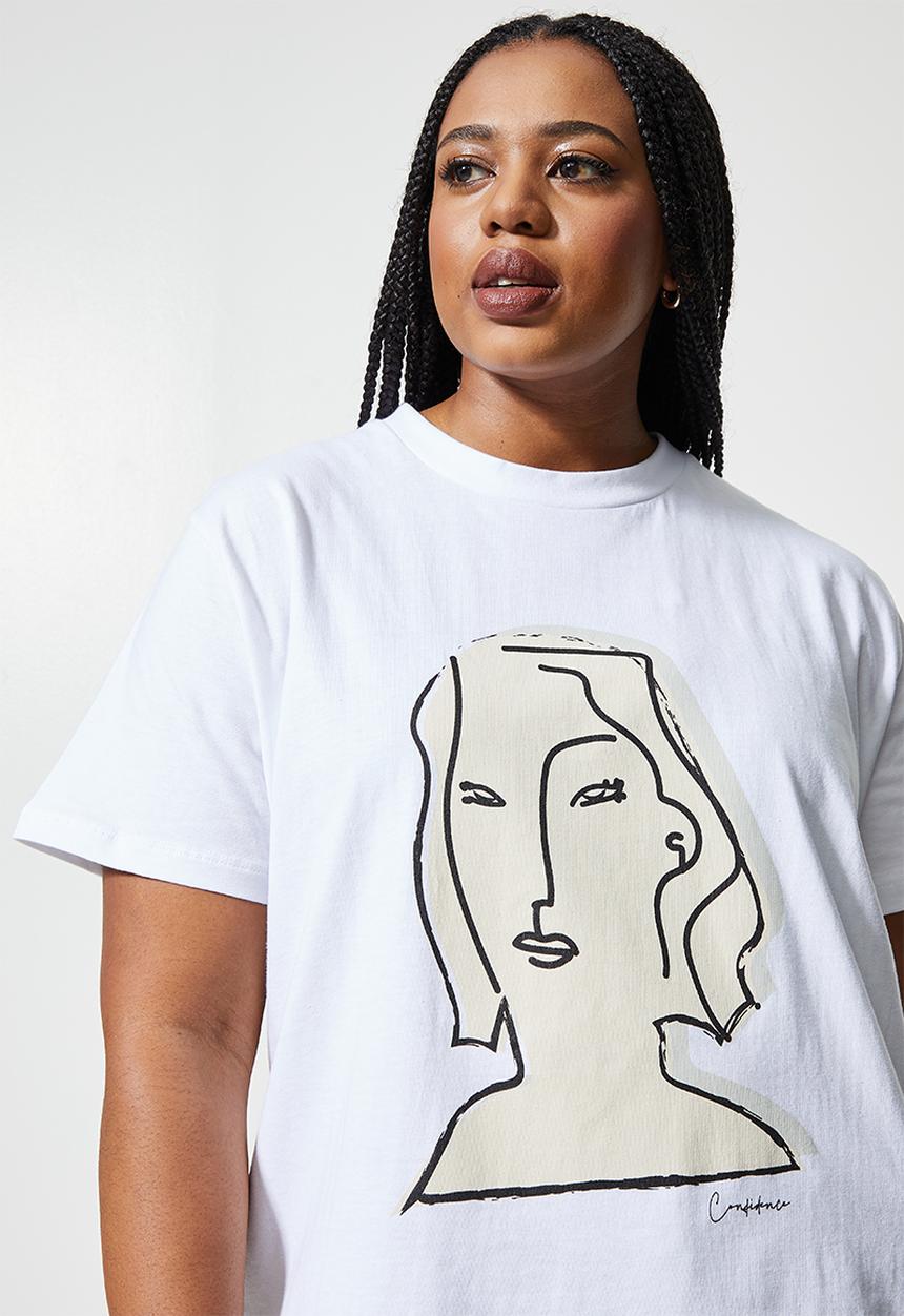 Superbalist - Relaxed printed tee - white