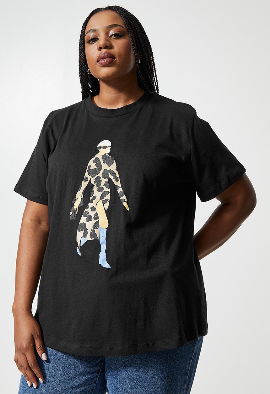 Superbalist - Relaxed printed tee - black