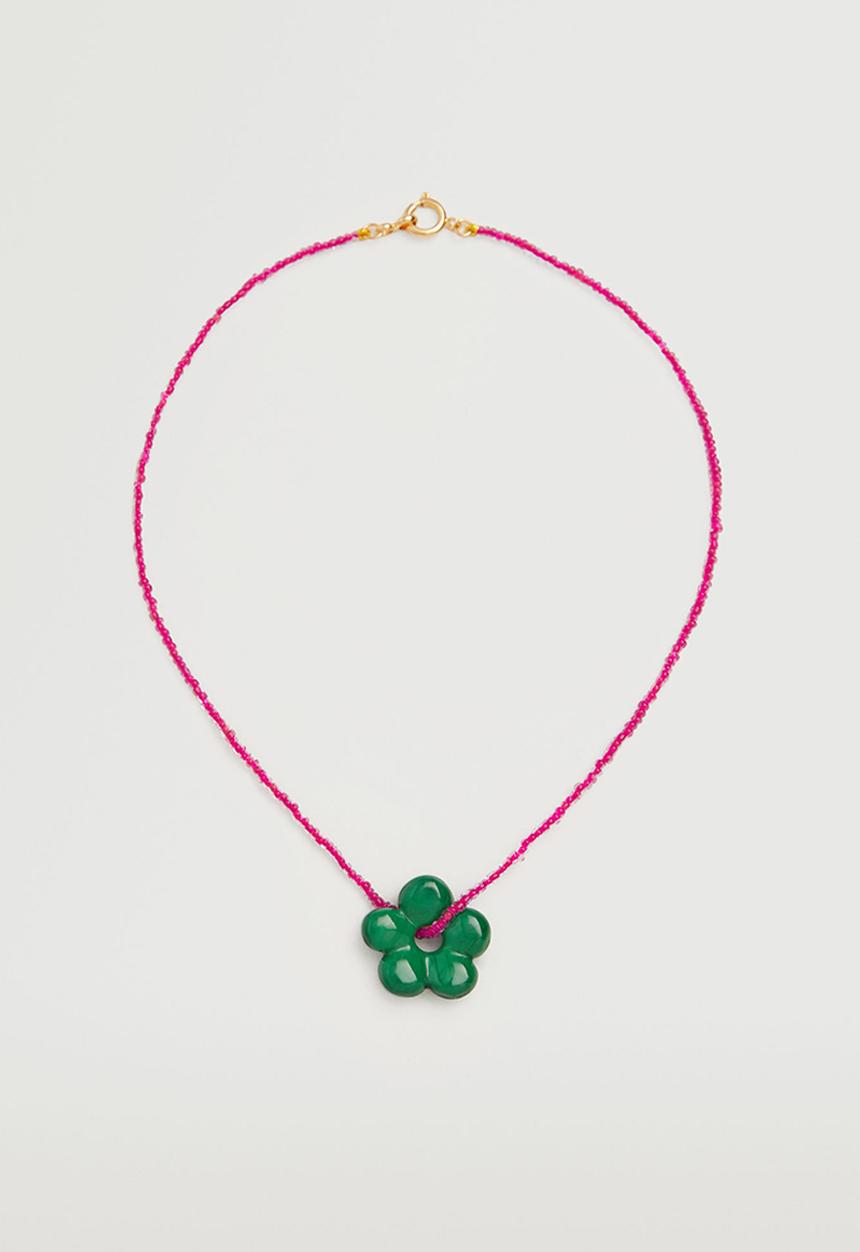MANGO - Crystal pendant necklace - green