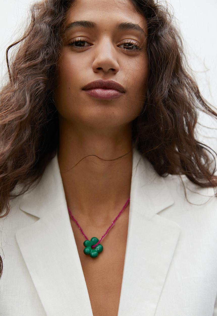 MANGO - Crystal pendant necklace - green