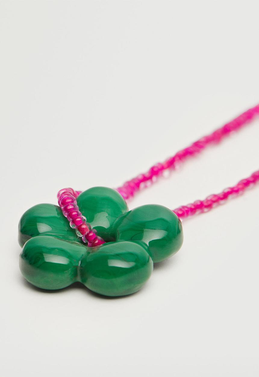 MANGO - Crystal pendant necklace - green