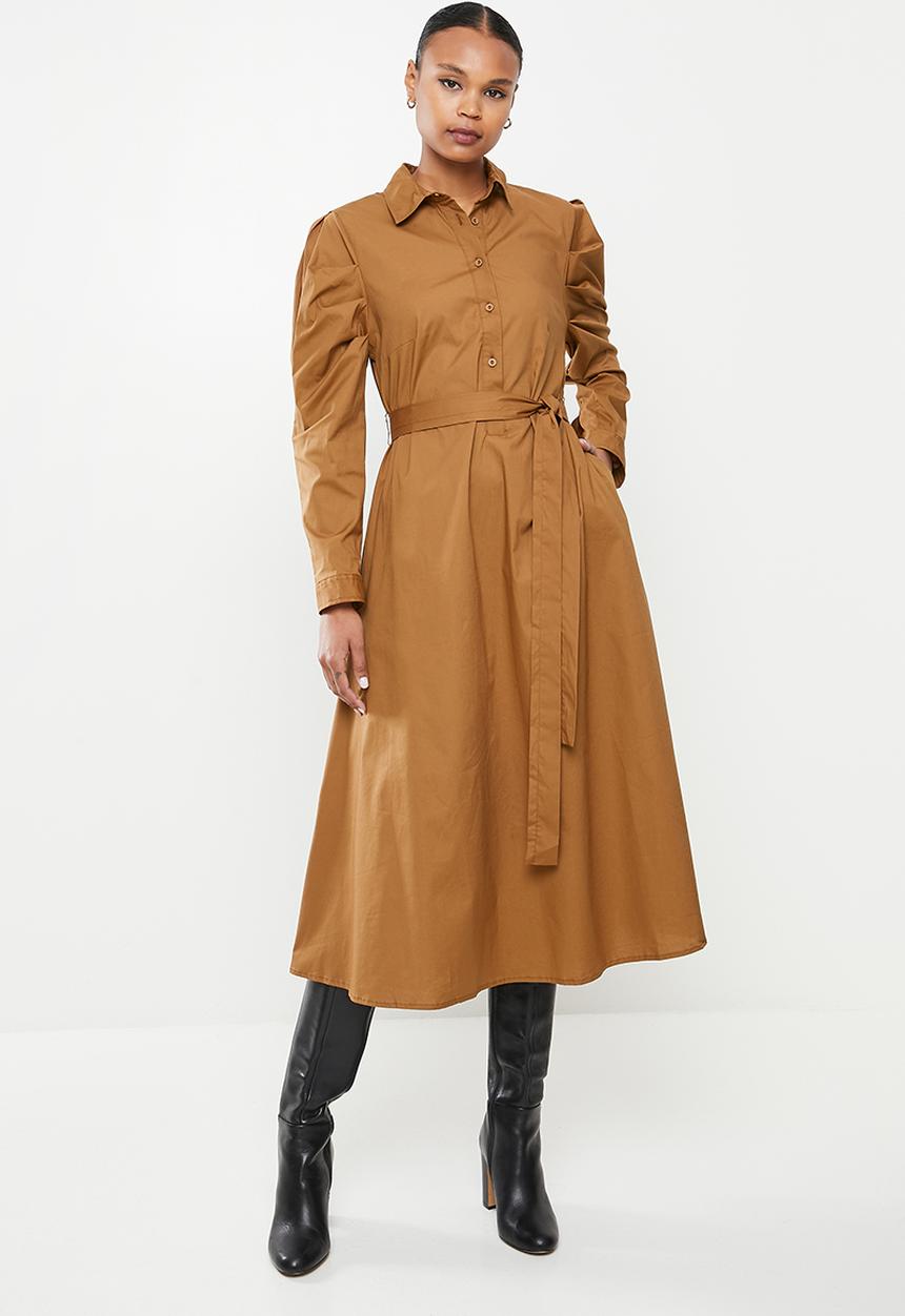 AMANDA LAIRD CHERRY - Formosa dress - tobacco poplin