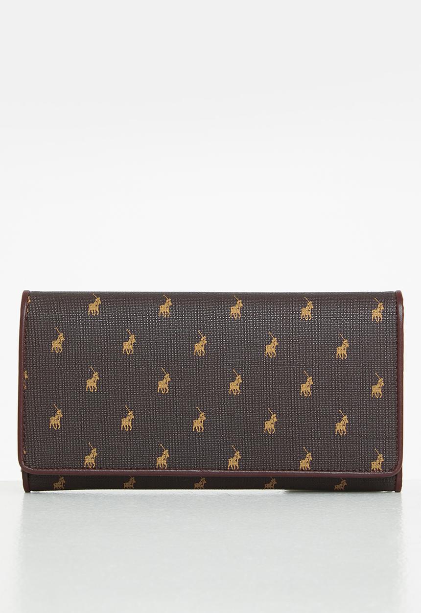 POLO - Signature handbags slim trifold purse - brown
