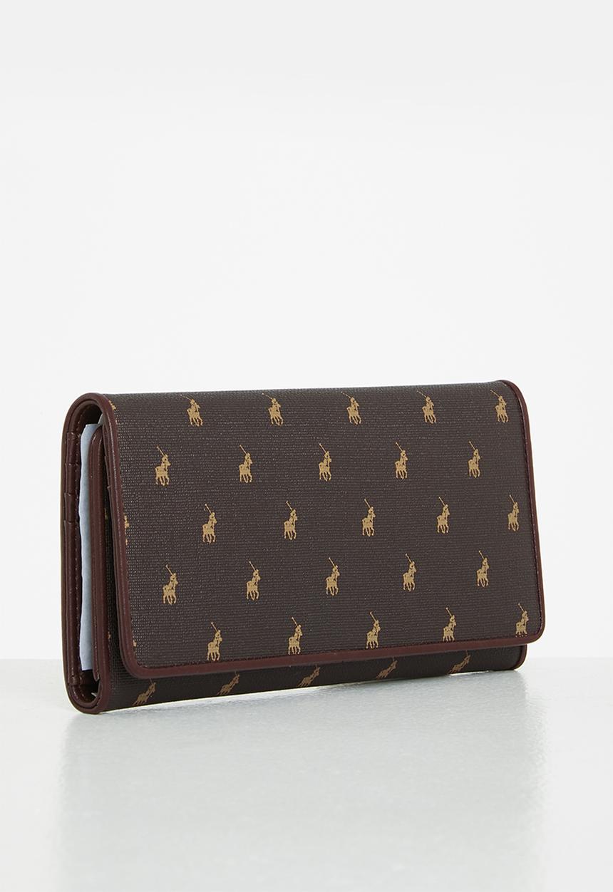 POLO - Signature handbags slim trifold purse - brown