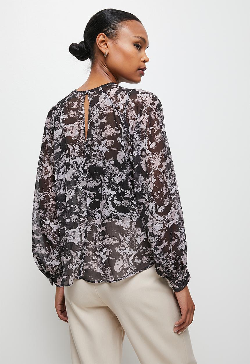 edit - Romantic balloon sleeve blouse - multi 