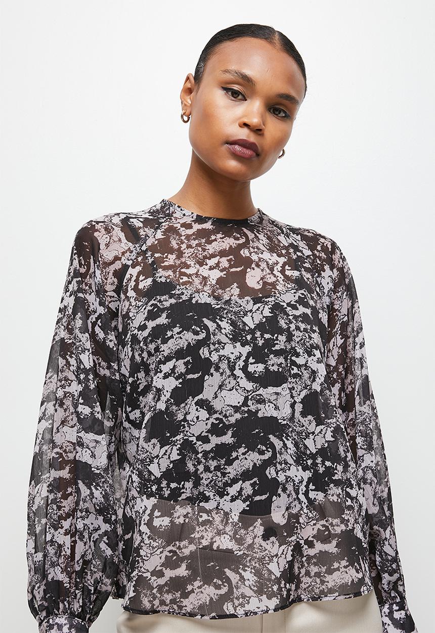 edit - Romantic balloon sleeve blouse - multi 