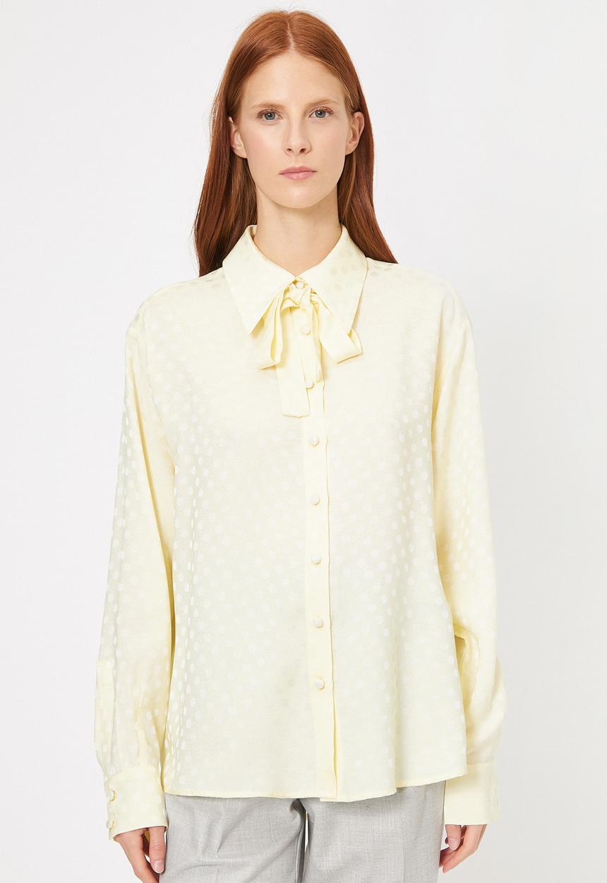 Koton - Neck detailed patterned shirt - yellow