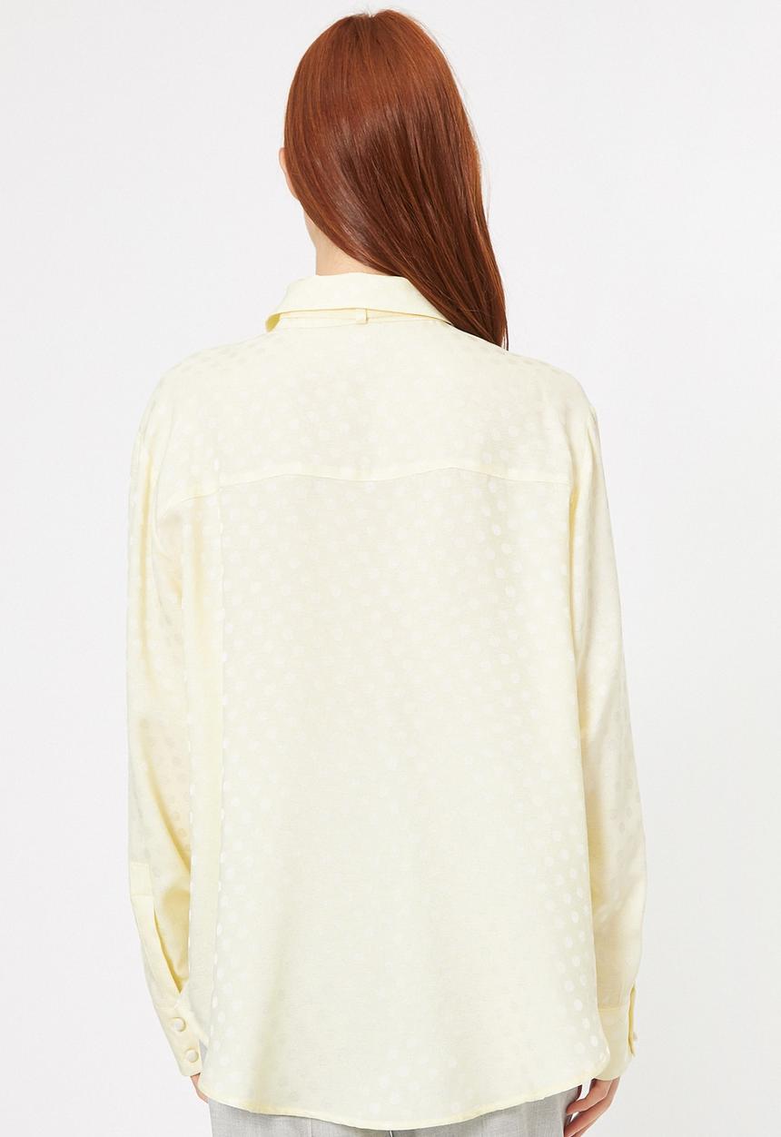 Koton - Neck detailed patterned shirt - yellow