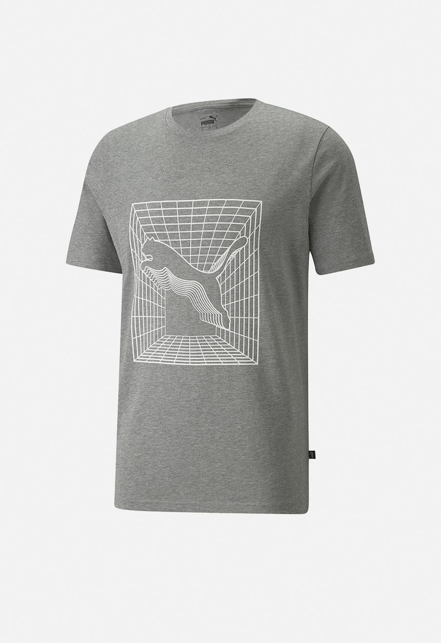 PUMA - Cat graphic tee - medium gray heather
