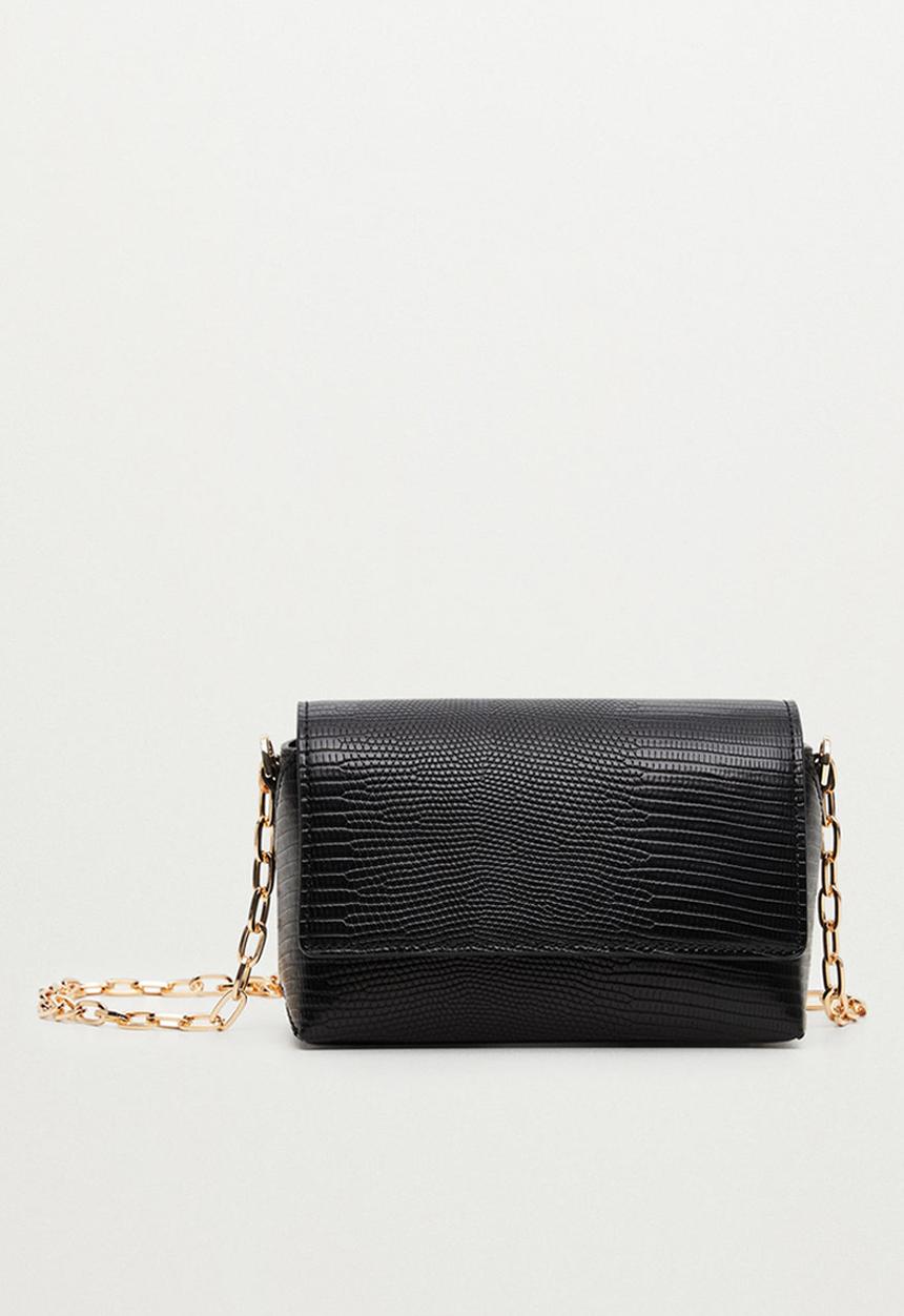 MANGO - Crossbody bag with chain - black