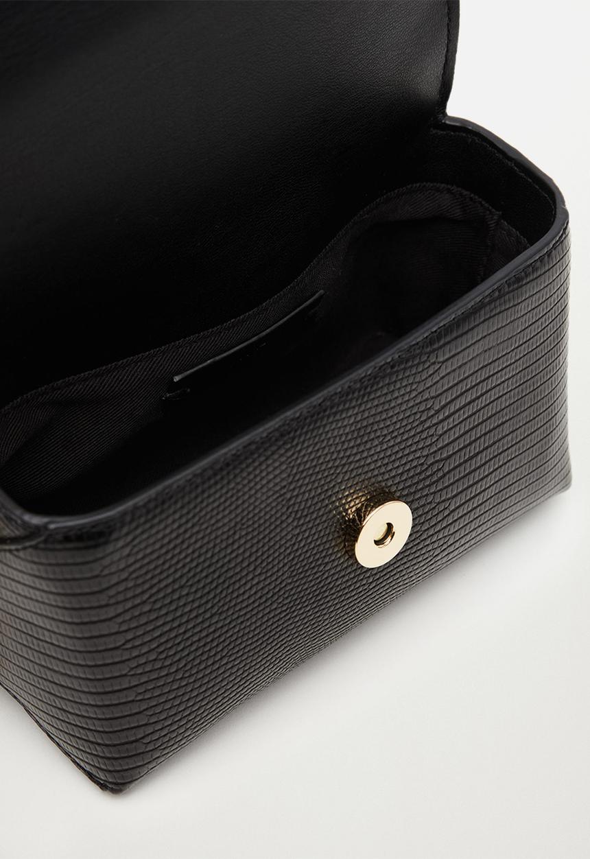 MANGO - Crossbody bag with chain - black