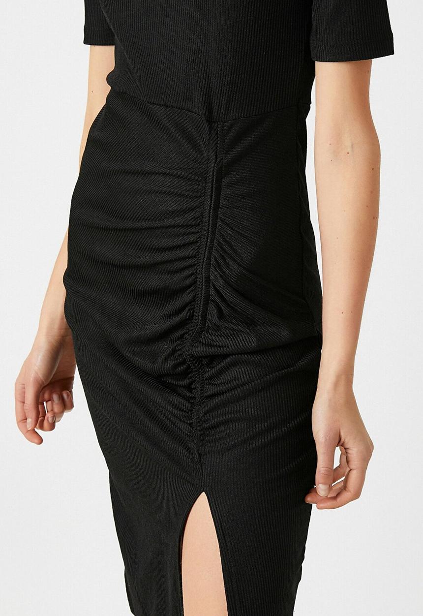 Koton - Short sleeve slit detailed dress - black