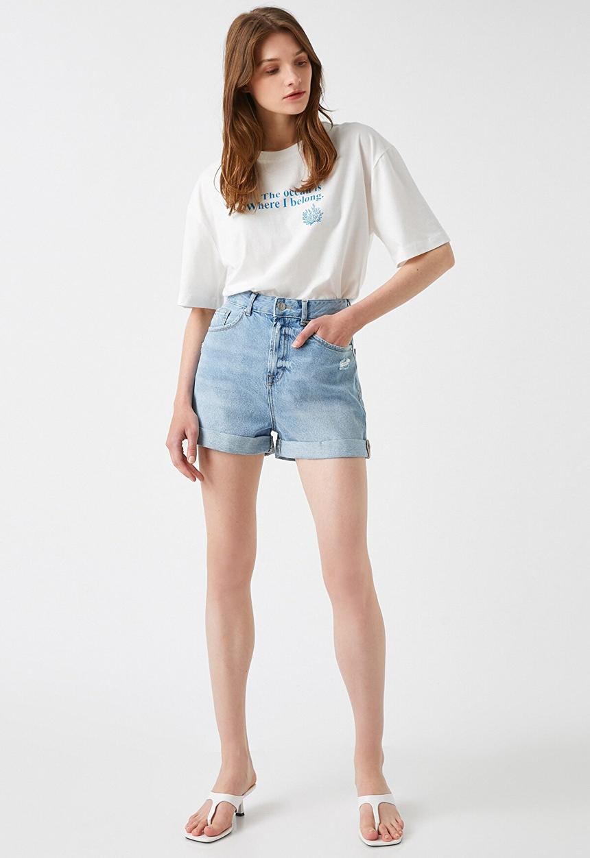 Koton - Respect life koton printed t-shirt - white