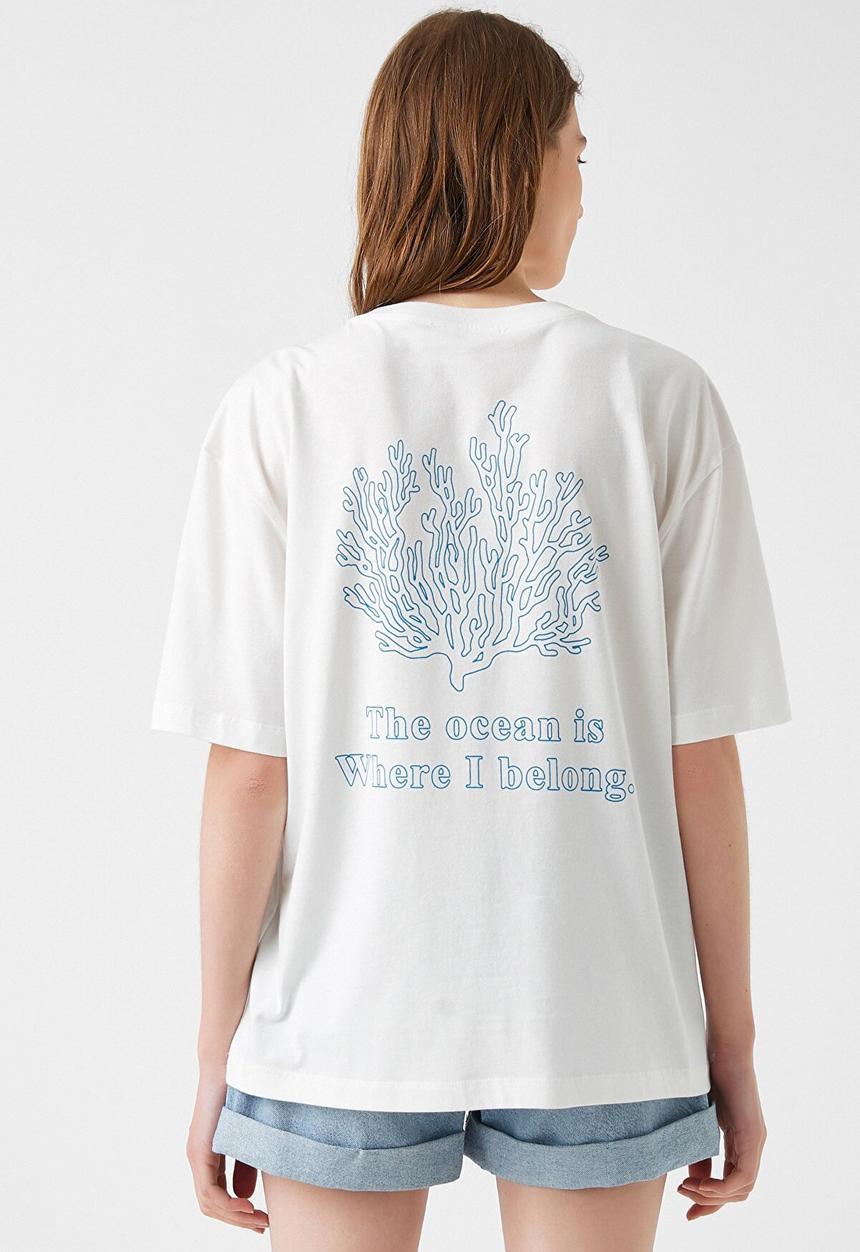 Koton - Respect life koton printed t-shirt - white