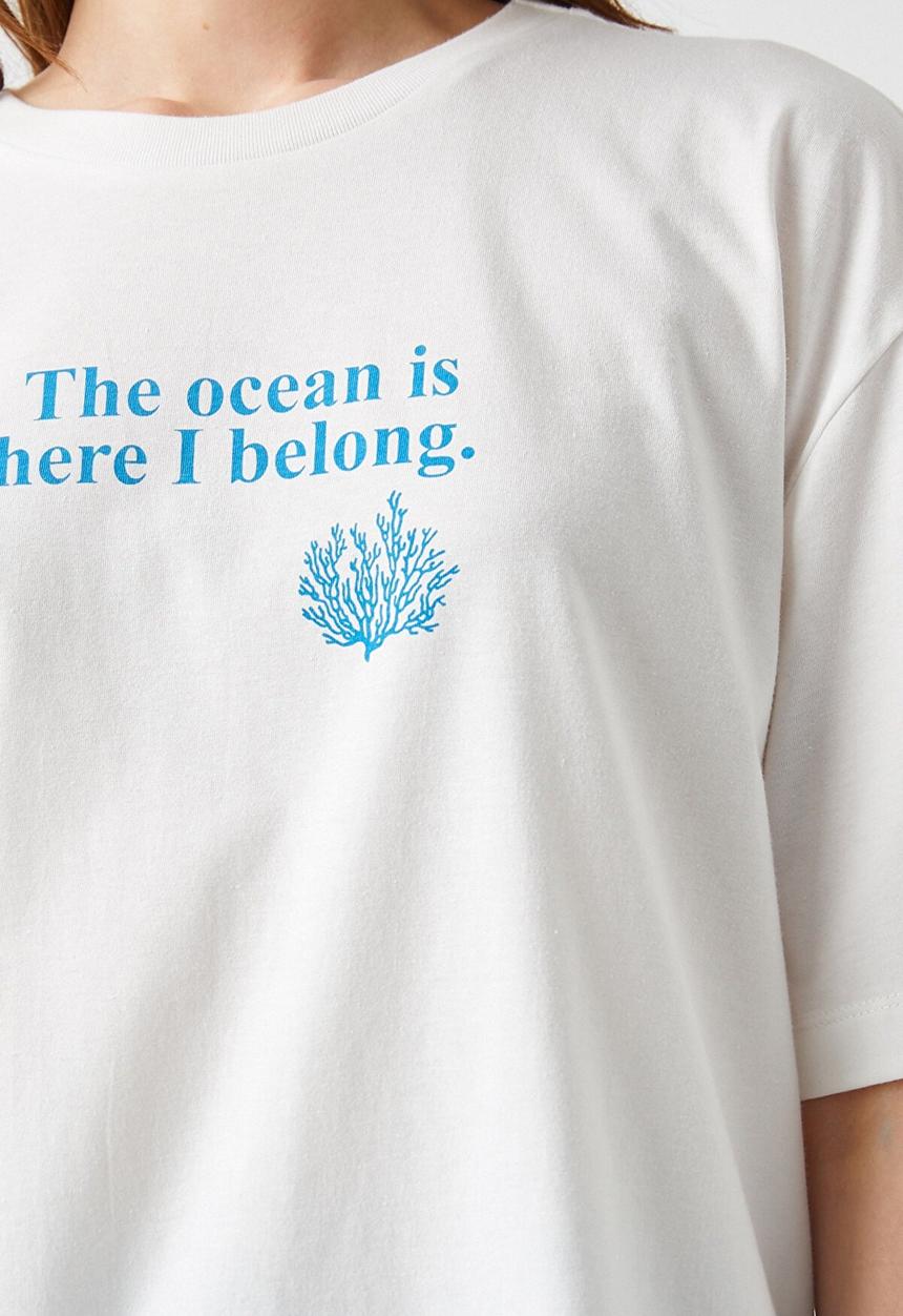 Koton - Respect life koton printed t-shirt - white