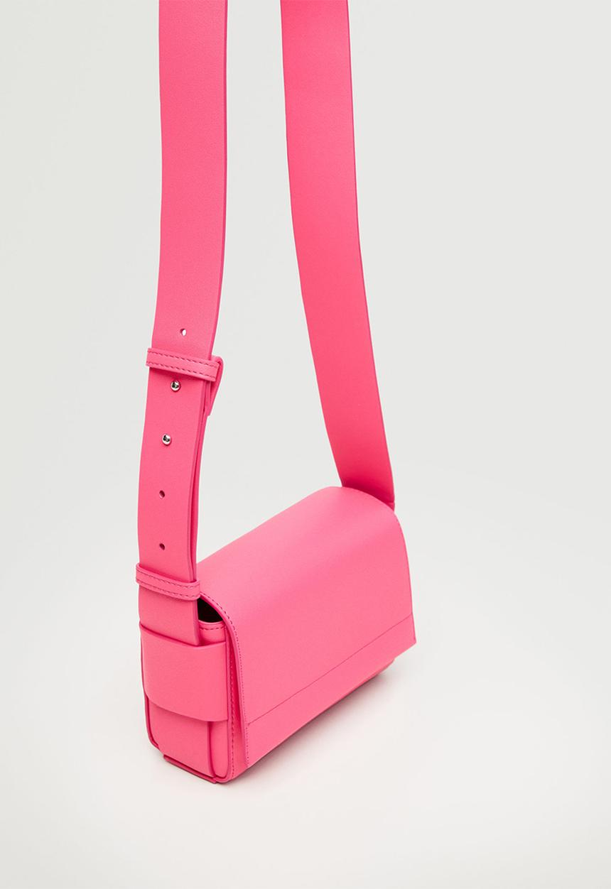 MANGO - Flap cross-body bag - fuchsia