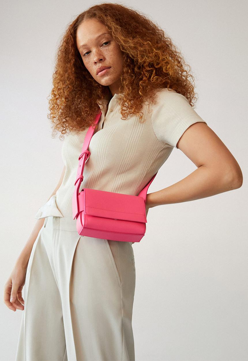 MANGO - Flap cross-body bag - fuchsia