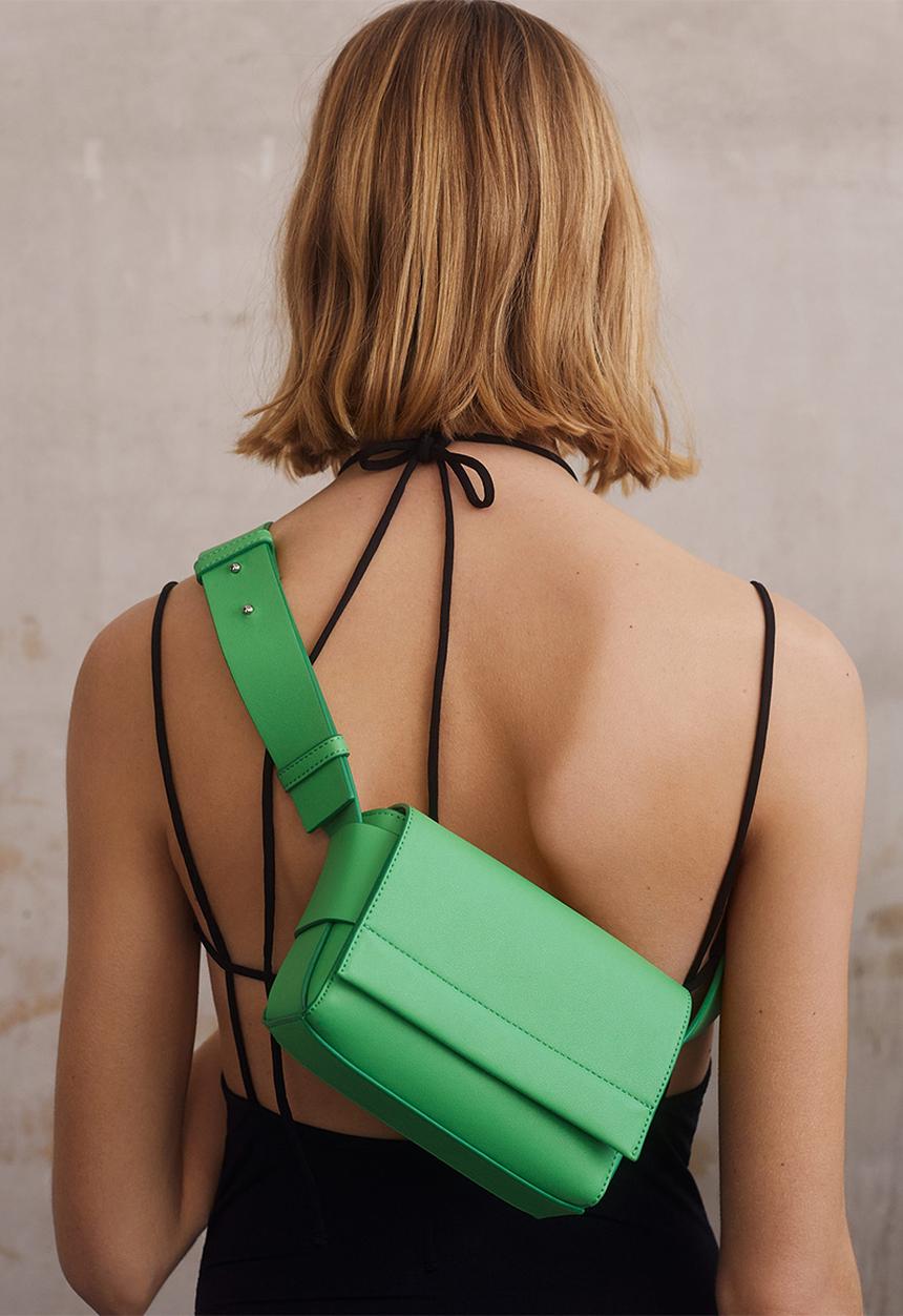 MANGO - Flap cross-body bag - green