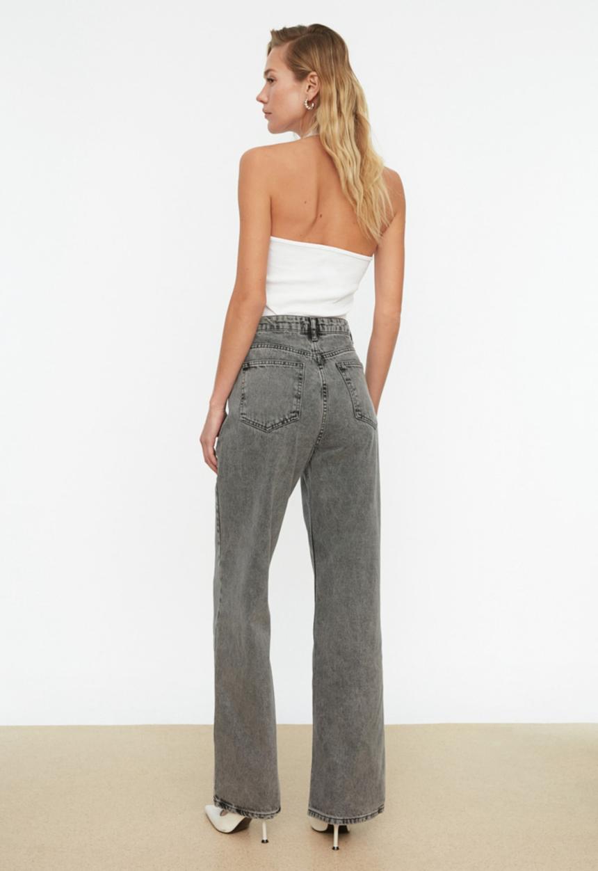 Koton - Yüksel waist wide leg jeans - anthracite