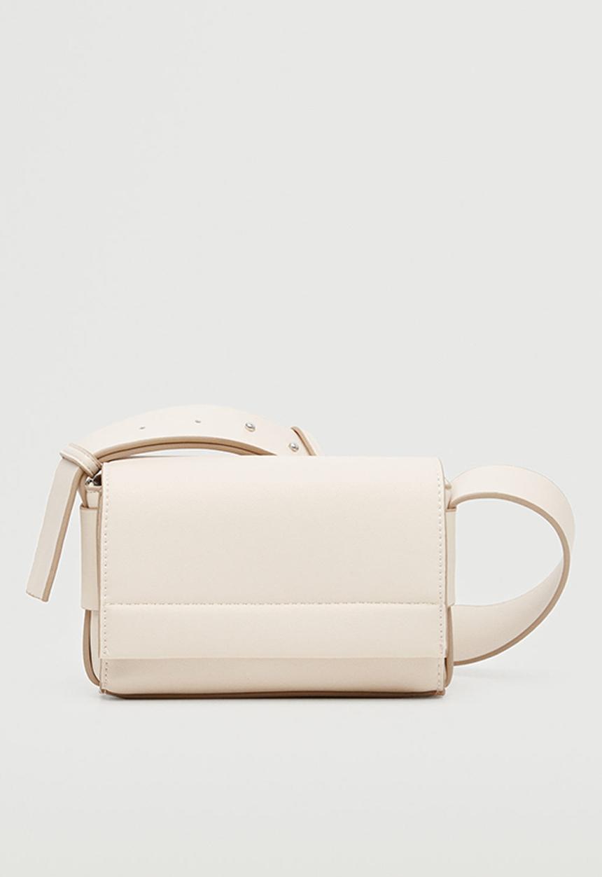 MANGO - Flap cross-body bag - off white