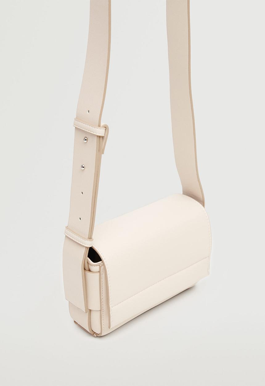 MANGO - Flap cross-body bag - off white