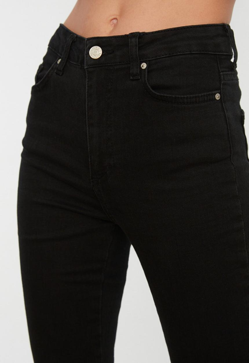 Koton - High waist flare jeans with black slit - black