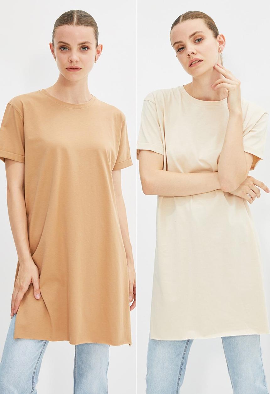 Koton - Knitted tunic 2 pack  - brown/stone
