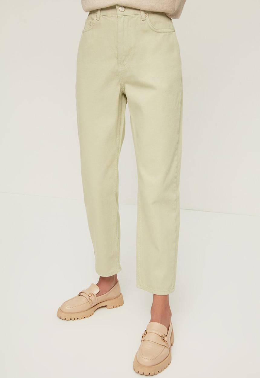 Koton - High waist mom fit jeans - light khaki