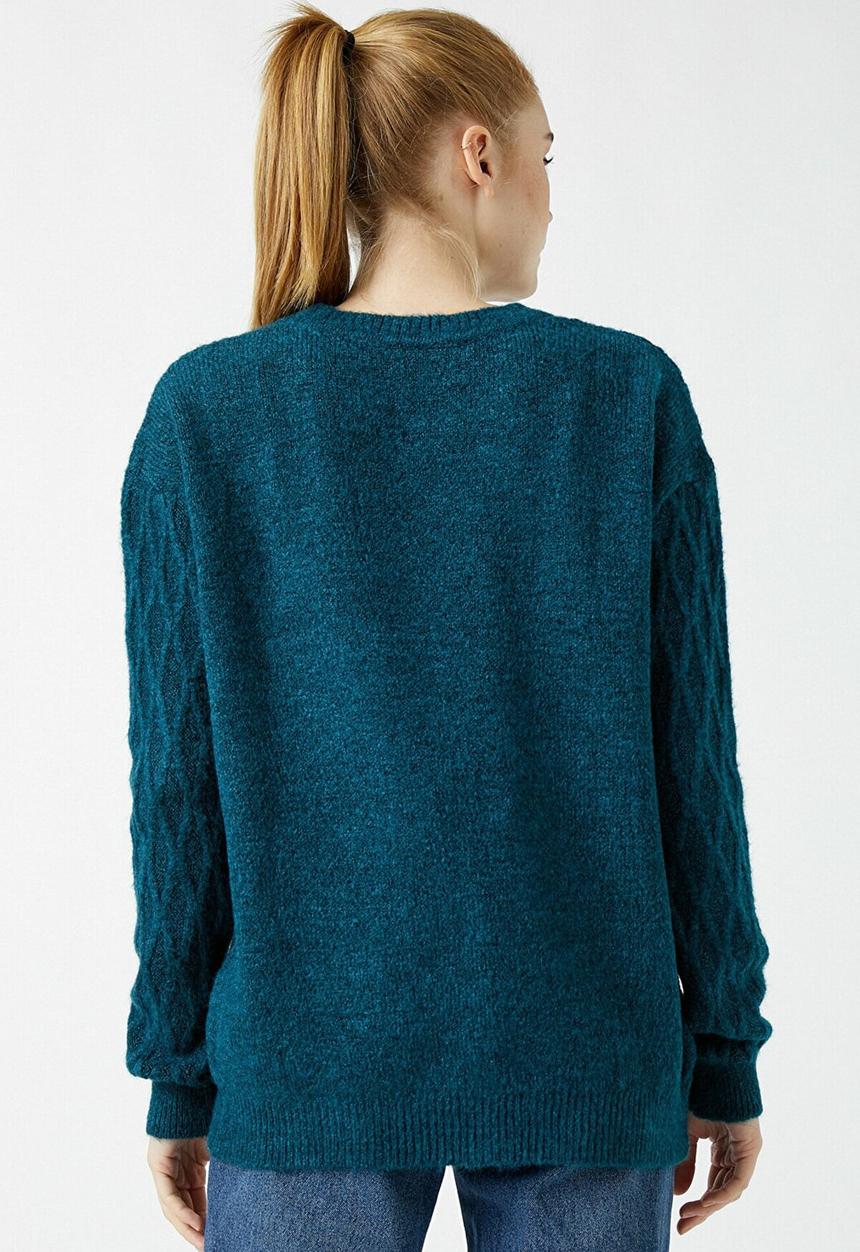 Koton - Crew neck, long sleeve jumper - green