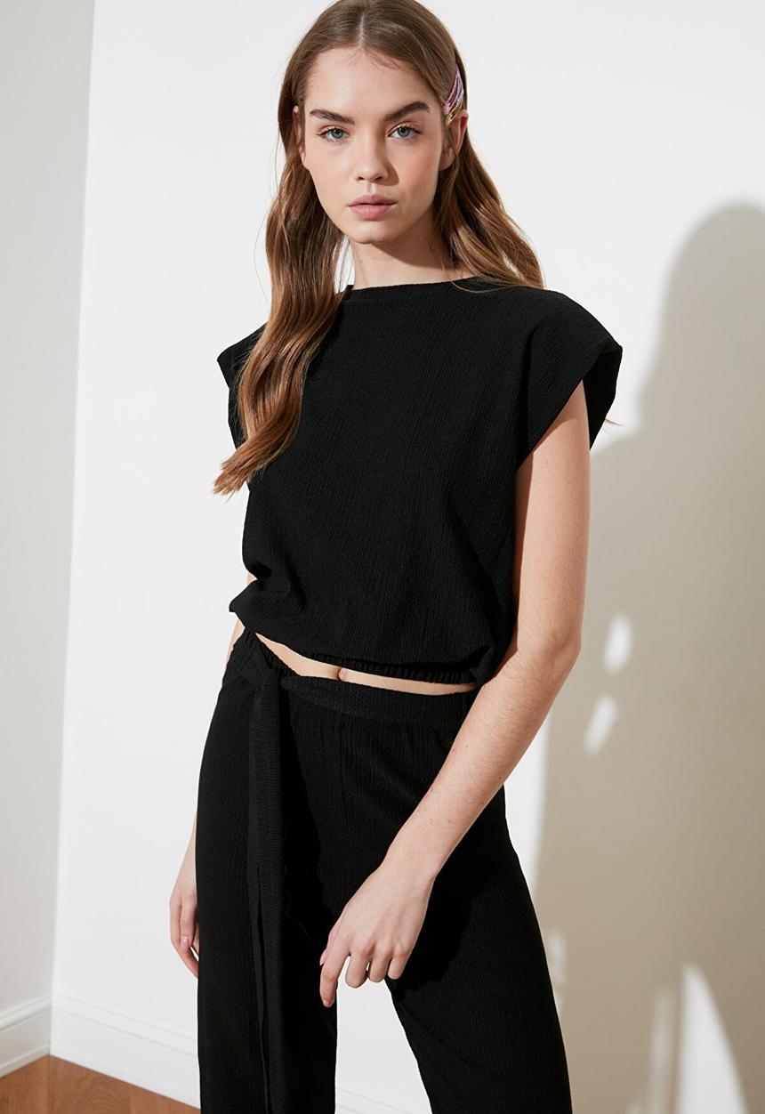 Koton - Padded knitted bottom & top set - black