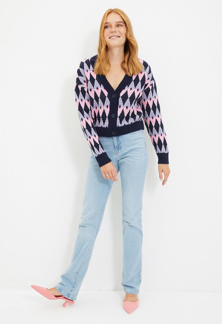 Trendyol - Jacquard knitwear cardigan  - multi 
