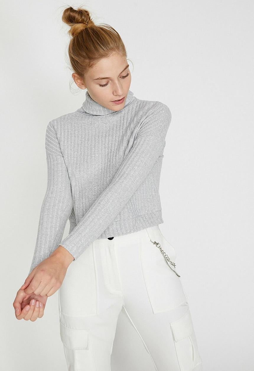 Koton - Turtle neck long sleeve jumper - grey