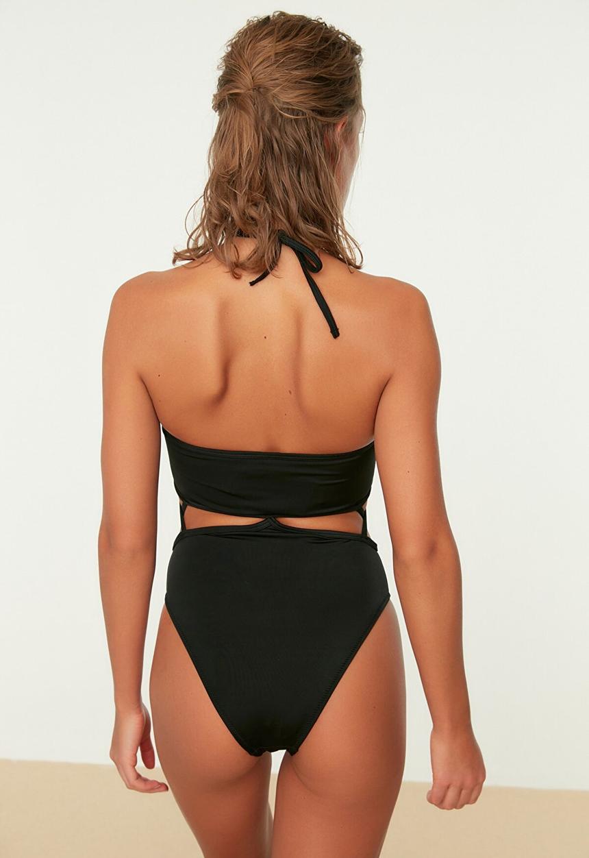 Trendyol - Cut out detailed swimsuit  - black