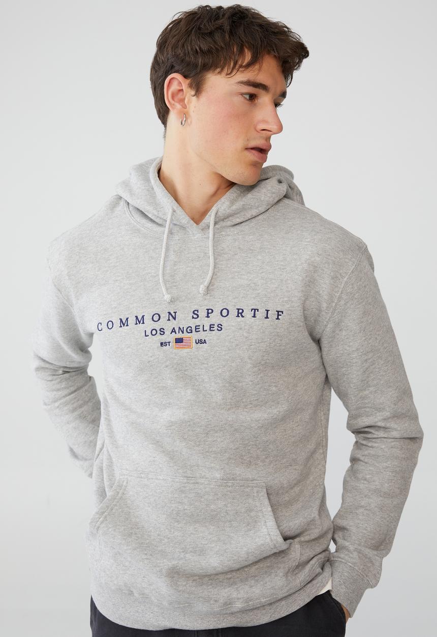 Factorie - Graphic fleece pullover - light grey marle/common sportif