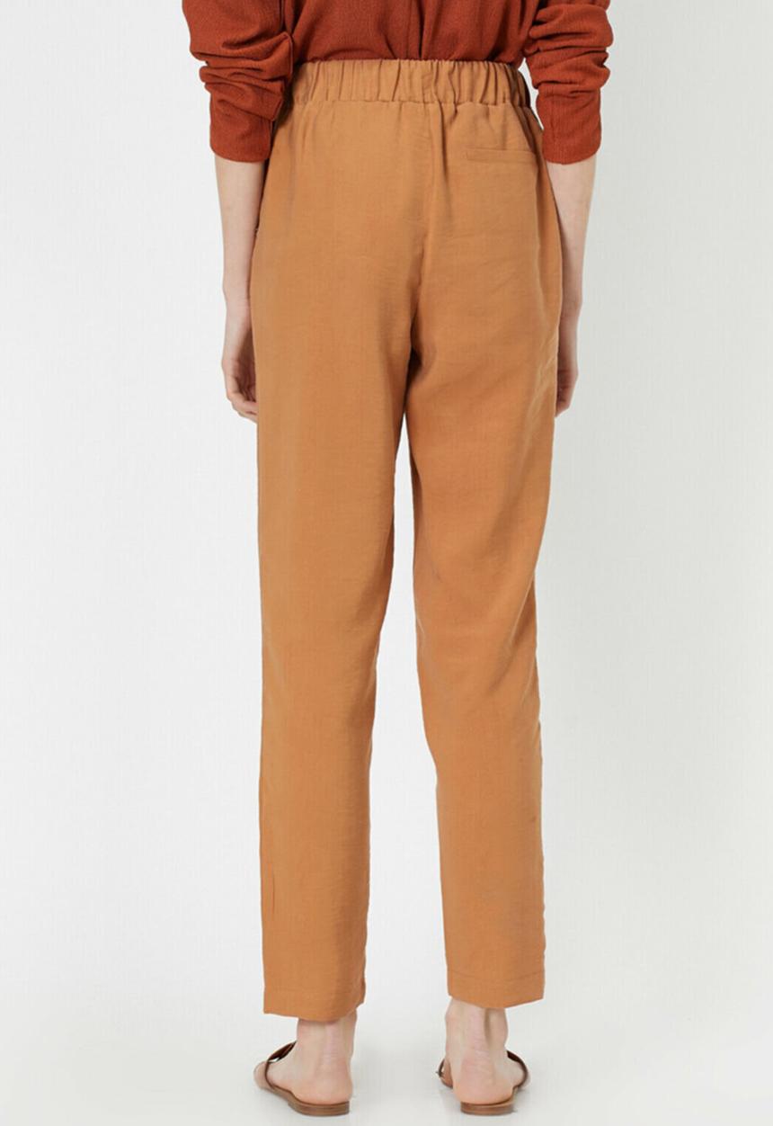 Koton - Medium rise tie waist trousers - brown