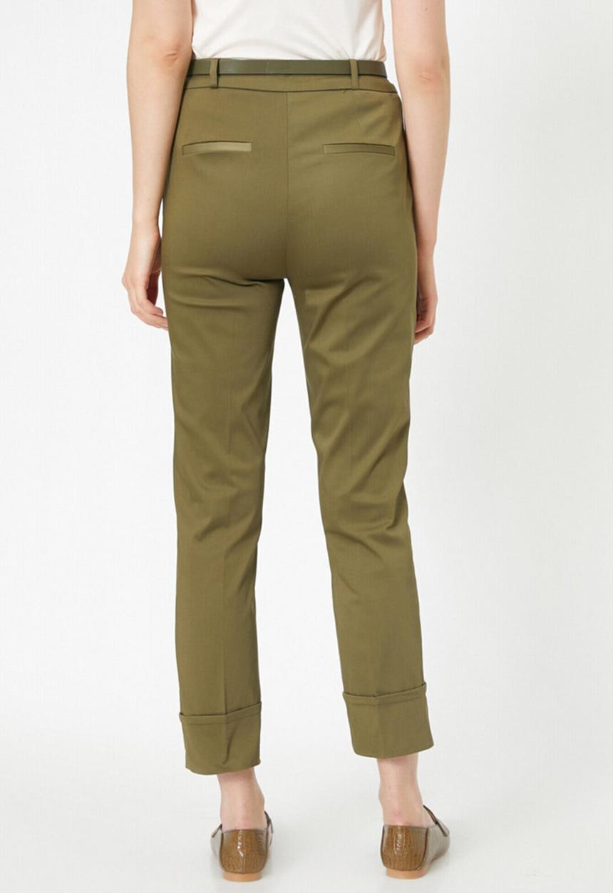 Koton - Belt detailed trousers - khaki
