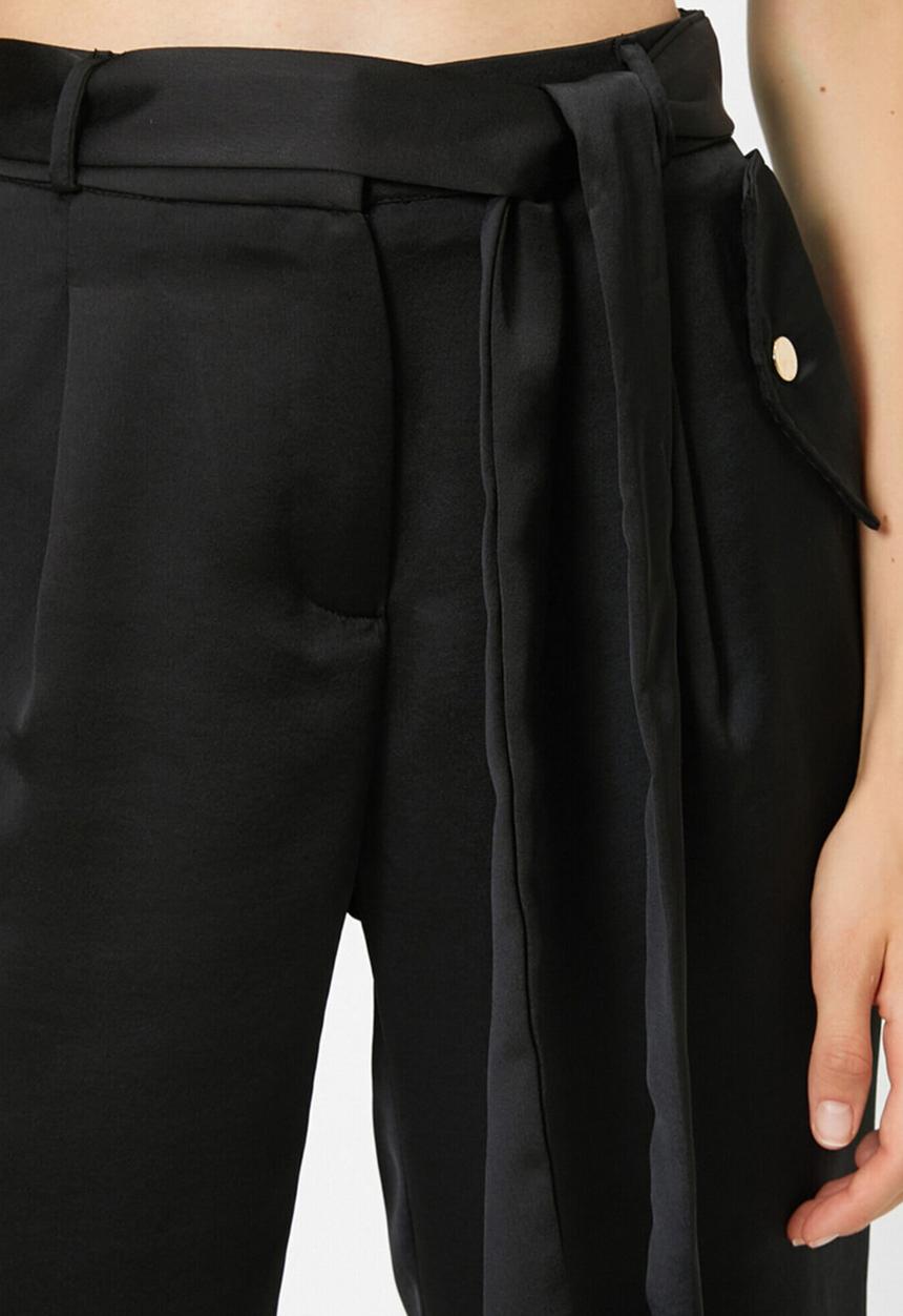 Koton - Belted high waist trousers - black