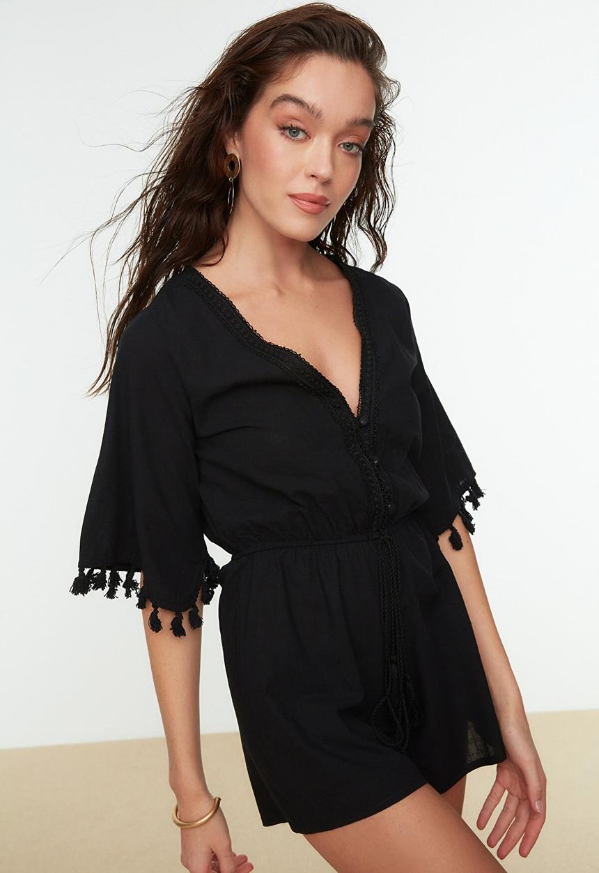 Trendyol - Tassel detailed jumpsuit - black